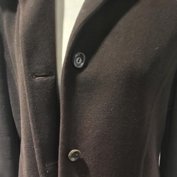 Via Spiga Size 4 (6) Made in Ukraine, 100 % Wool Dark Espresso Mid-Length Coat - Picture 5 of 7